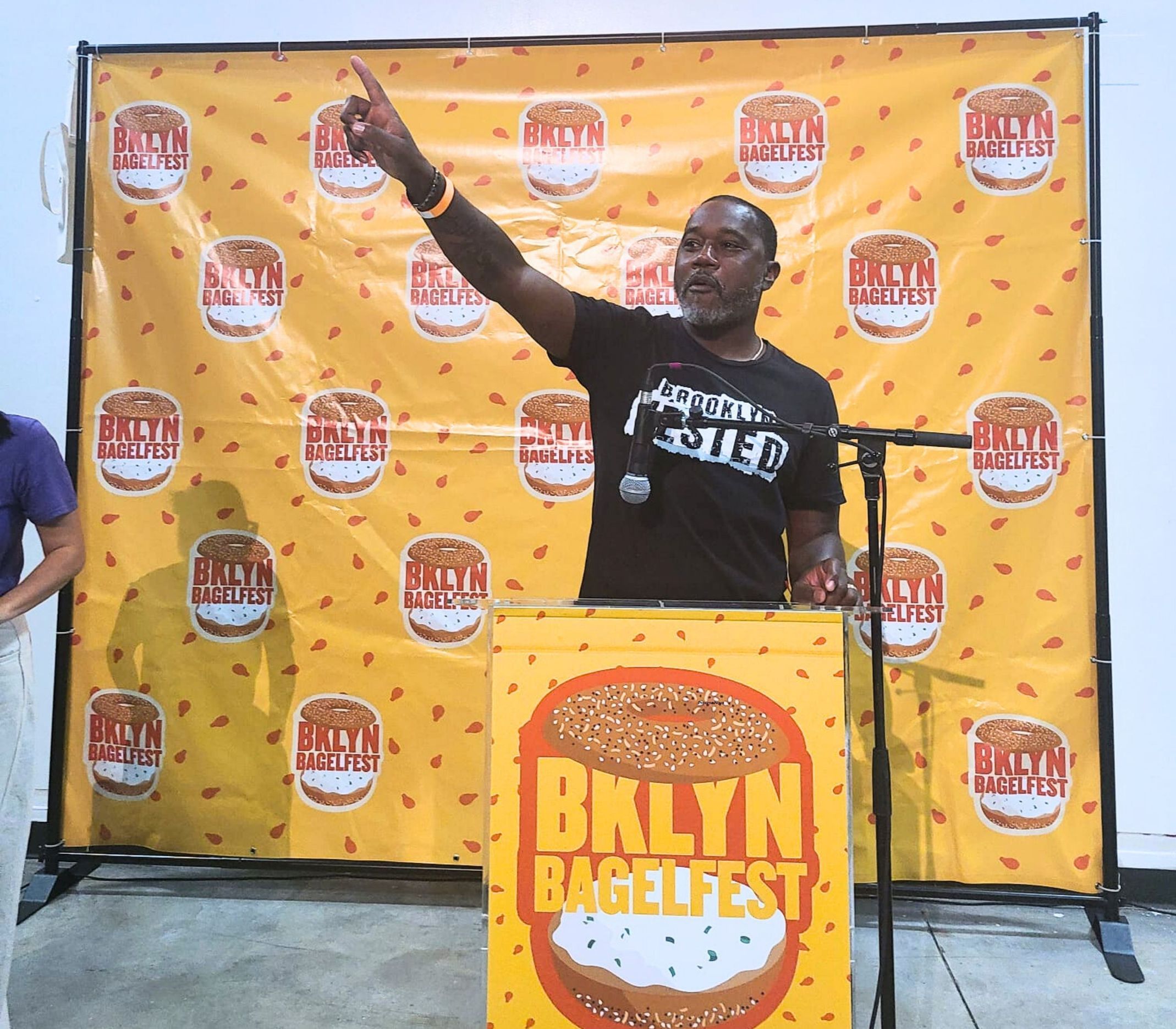 Khari Edwards Supporting Brooklyn businesses at the Brooklyn Baeglfest - 1